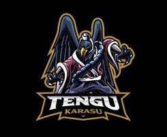 Tengu karasu mascot logo design vector