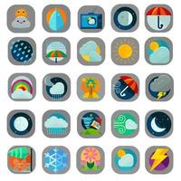 full set of weather icons with transparent background vector