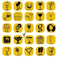 full set of drink icons with transparent background vector