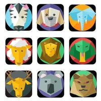 conjunto completo de iconos de personajes animales con fondo transparente vector