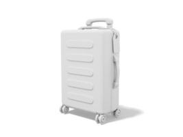 White suitcase on white background. Travel luggage. 3d rendering. photo