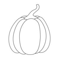 Pumpkin with a black outline. Vector illustration of a hand-drawn pumpkin on a white background. An element for autumn decorative design, an invitation for Halloween.Pumpkin Icon White Background