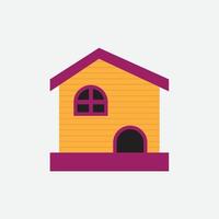 Barkitecture cartoon Dog House, Wood bird, pet house Illustration. Dog House Flat Icon. isolated, simple style vector