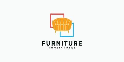 furniture logo design with creative concept premium vector