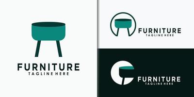 conjunto de diseño de logotipo de muebles con concepto creativo vector premium