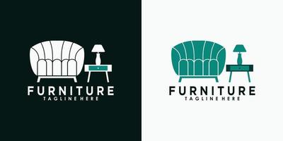 furniture logo design with creative concept premium vector