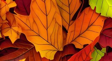 Fall Autumn Colorful Leaves Background. photo