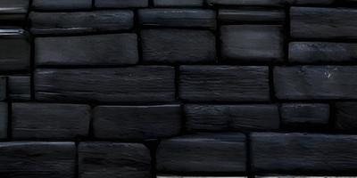 Seamless texture Brick Stone Black Grey color. Tiling clean for background pattern. Rectangle mosaic tiles wall high resolution. photo