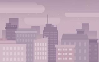 Dark purple city background. You can see tall buildings and apartments. flat design style vector illustration.