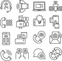 conjunto de iconos de comunicación vector