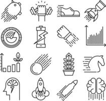 Performance icons set vector