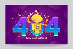 illustration of error 404 landing page vector