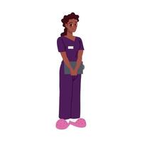 nurse woman afro american vector