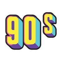 90s number font vector