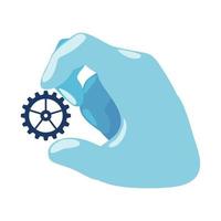 hand with gear vector