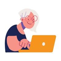 woman with laptop vector