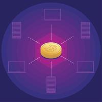 bitcoin blockchain financial vector