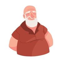 bearded grandpa cartoon vector