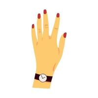 female hand with watch vector