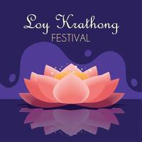loy krathong thailand festive vector