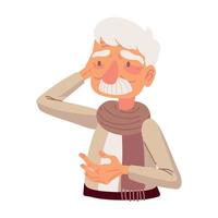 grandpa with scarf vector