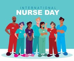 tarjeta de felicitación del día internacional de la enfermera vector