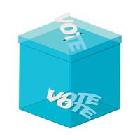 icono plano de caja de votación vector