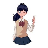 gorgeous anime girl vector