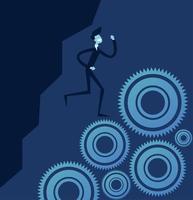 businessman and gears vector