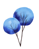 arbre bleu aquarelle png