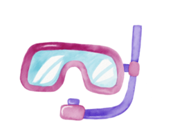 watercolor diving goggles png