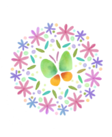 flor mandala acuarela pintada png