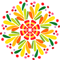 flor mandala acuarela pintada png