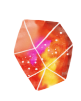 Watercolor painted crystal png