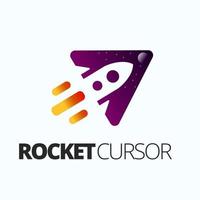 cursor de cohete de logotipo digital vector