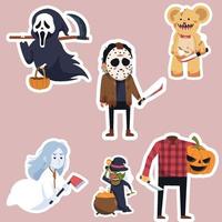 colección de personajes de halloween diseño plano vector