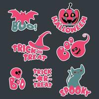 set of ghost halloween lettering icons with text vector