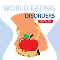 diseño mundial de trastornos alimentarios vector