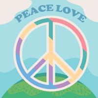 peace and love hippie vector