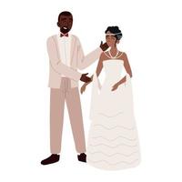 afroamerican wedding couple vector