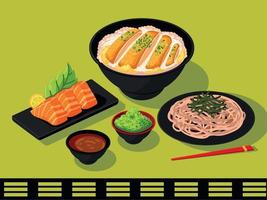 typical japanese food vector