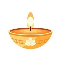 candle in lamp vector