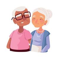 cute couple grandparents vector