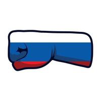 hand with russian flag vector