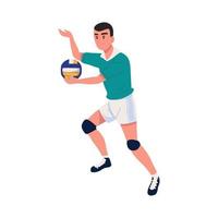 volleyball player with ball vector