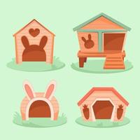 Rabbit Houses Collection. Pet Furniture. Free Vector. Barkitecture vector