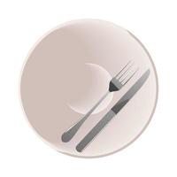 saucer with fork knife vector