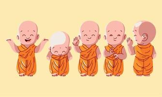 set of cute monks vector