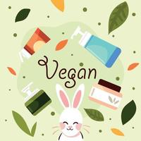 vegan cosmetic products vector