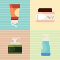 set of organic cosmetic products vector